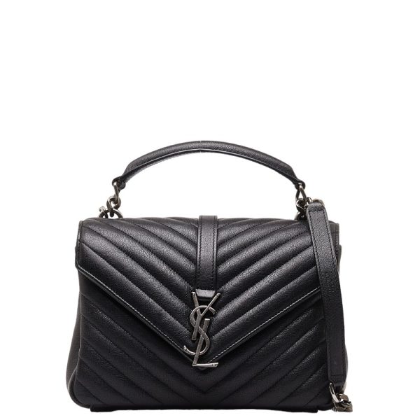 1 Saint Laurent Handbag Shoulder Bag 2way Leather Black