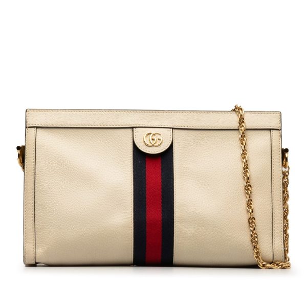 1 Gucci Ophidia GG Medium Chain Shoulder Bag White