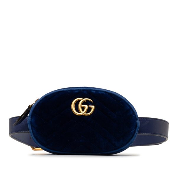 1 Gucci GG Marmont Quilted Body Bag Waist Bag Blue