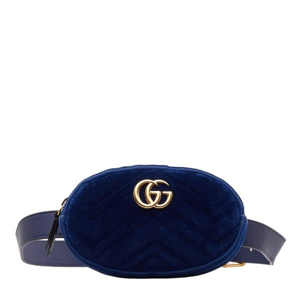 1 Gucci GG Marmont Quilted Waist Bag Belt Bag Navy