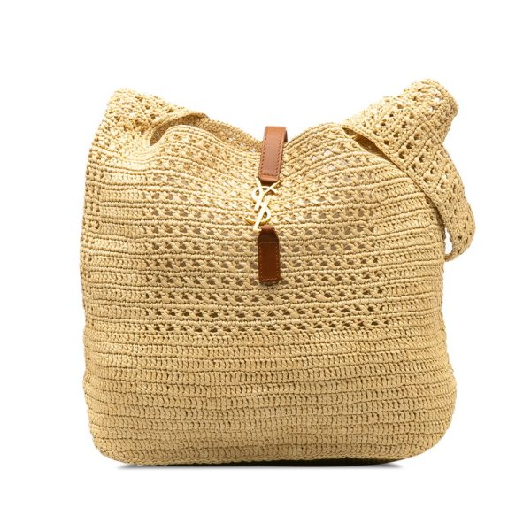 1 Saint Laurent Hobo Bag Basket Tote Bag Beige