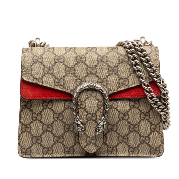 1 Gucci GG Supreme Crossbody Chain Shoulder Bag Beige Red