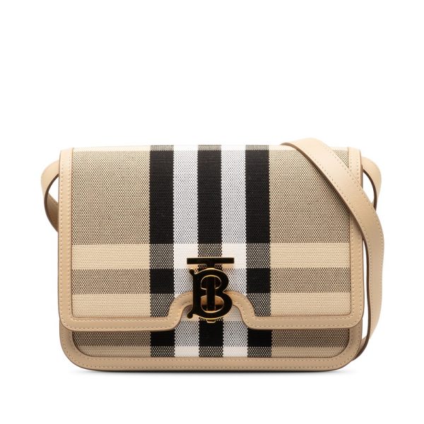 1 Burberry Nova Check TB Crossbody Shoulder Bag Beige