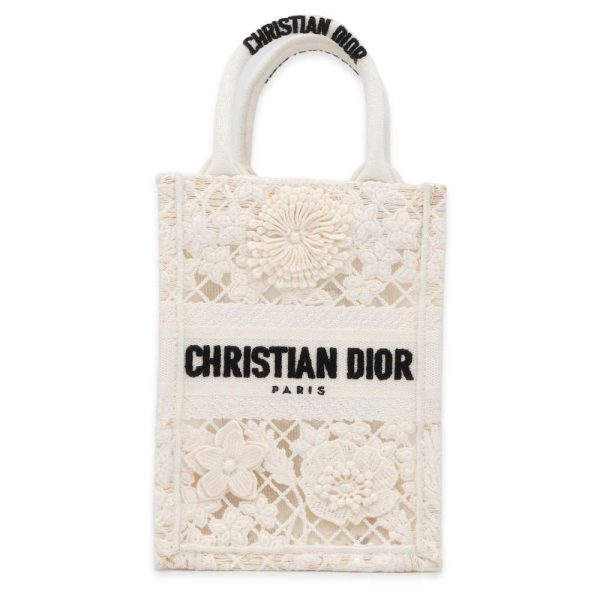 1 Christian Dior Tote Bag Book Tote Mini Shoulder Bag White