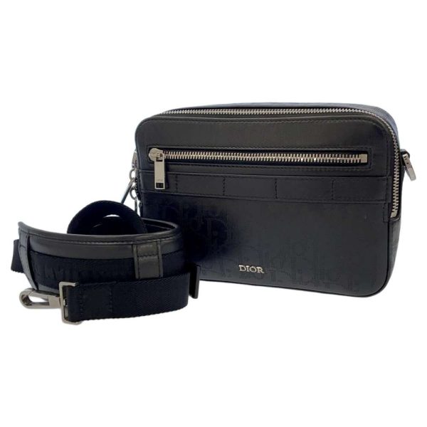 1 Christian Dior Shoulder Bag Leather 2way Clutch Bag Black