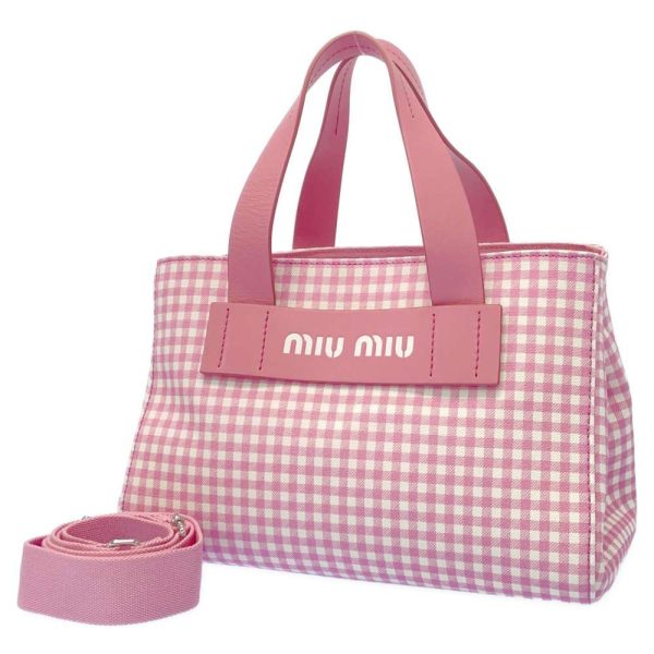 1 Miu Miu Handbag Canvas 2way Shoulder Bag Pink