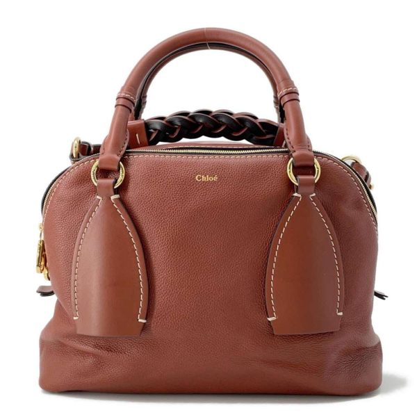 1 Chloe Handbag Dahlia Medium Leather Shoulder Bag Brown