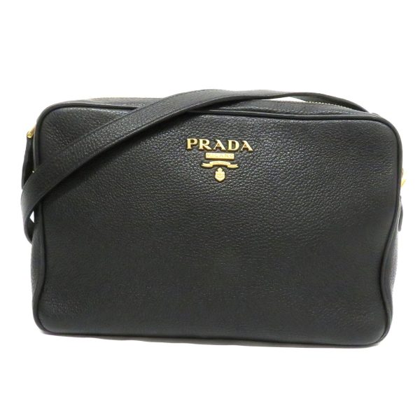 1 Prada Shoulder Bag Leather Black