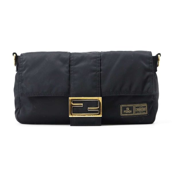 1 Fendi Body Bag Bucket Nylon Handbag Black