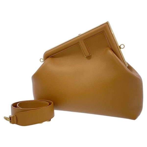 1 Fendi Shoulder Bag Medium Leather Clutch Bag Brown