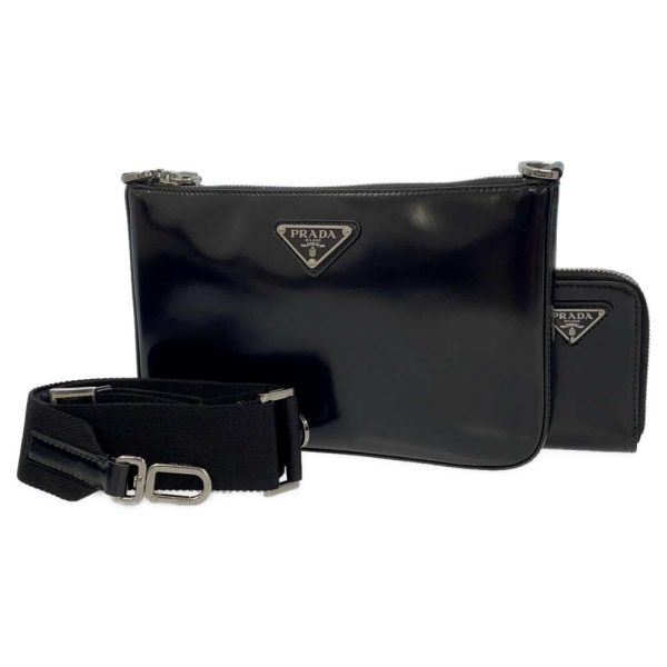 1 Prada Shoulder Bag Leather Black