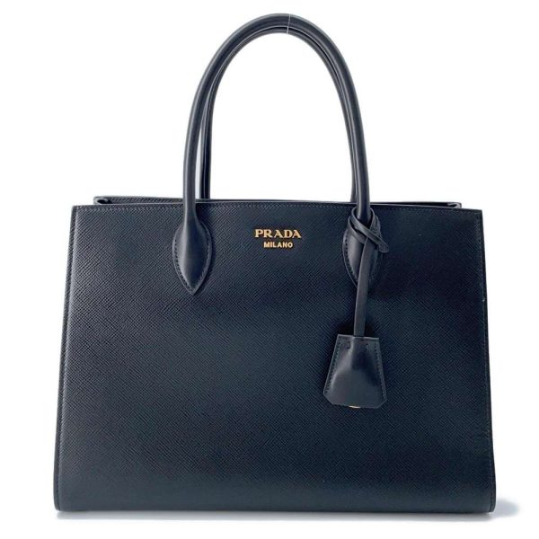 1 Prada Handbag Sofiette Leather Shoulder Bag Black