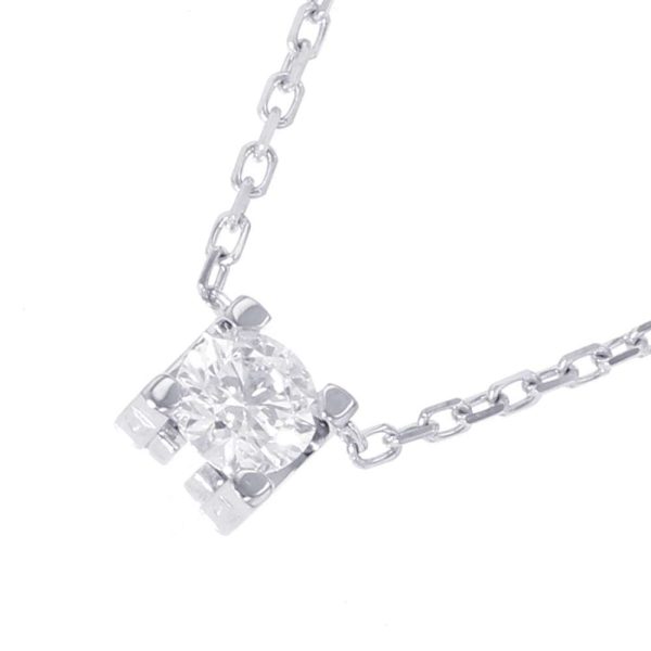 1 Cartier Necklace C De Diamond 018ct K18wg White Gold