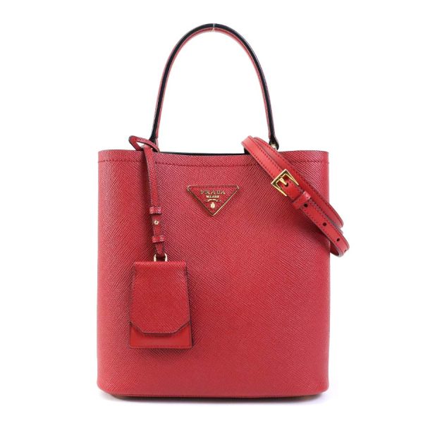 1 Prada Handbag Shoulder Bag Leather Red