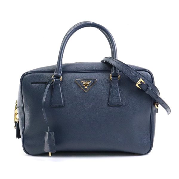 1 Prada Handbag Crossbody Shoulder Bag Leather Navy