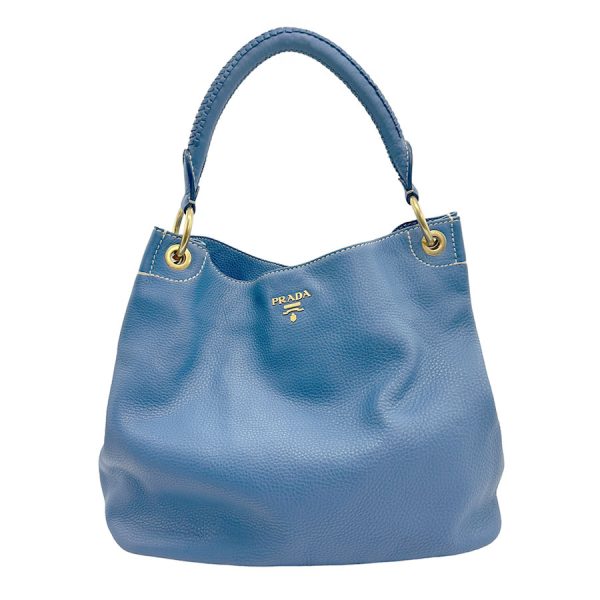 1 Prada Shoulder Bag Leather Blue