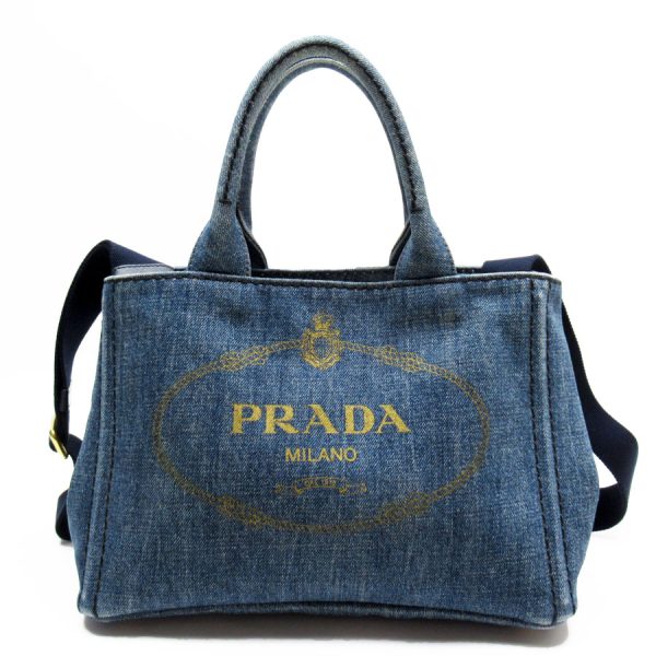 1 Prada Handbag Shoulder Bag Denim Blue