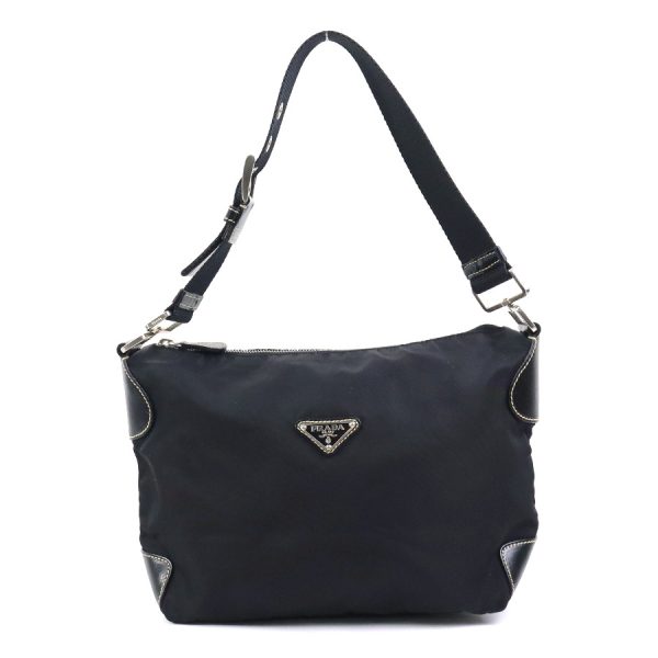 1 Prada Shoulder Bag Nylon Black Silver