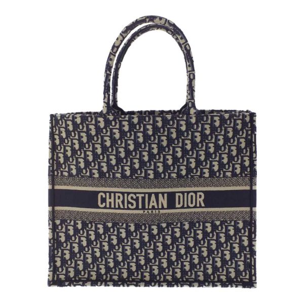 1 Christian Dior Book Tote Bag Signature Oblique NavyBeige