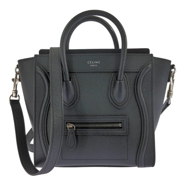 1 Celine Luggage Nano Shopper Handbag Leather Black