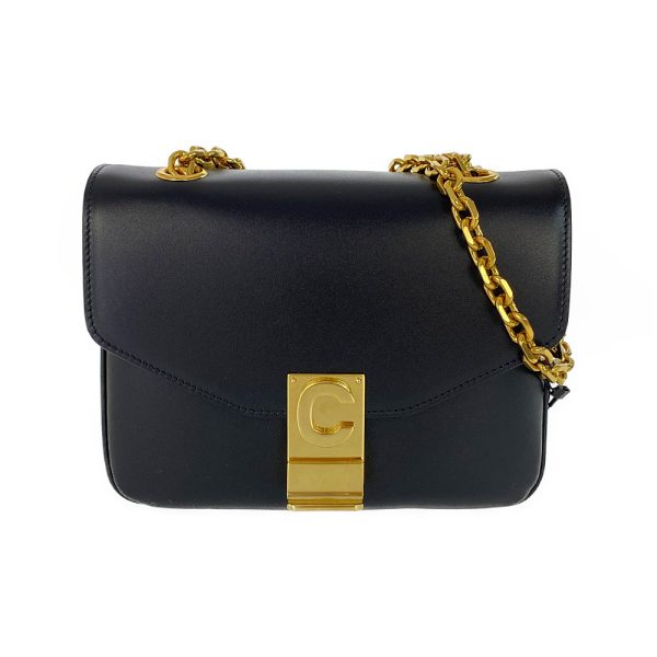 1 Celine Small Chain Shoulder Bag Calfskin Black