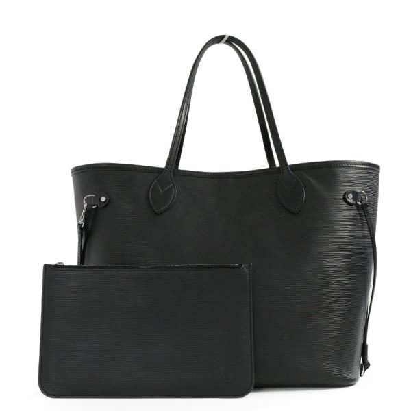 1 Louis Vuitton Epi Neverfull MM Tote Bag With Pouch Noir Black