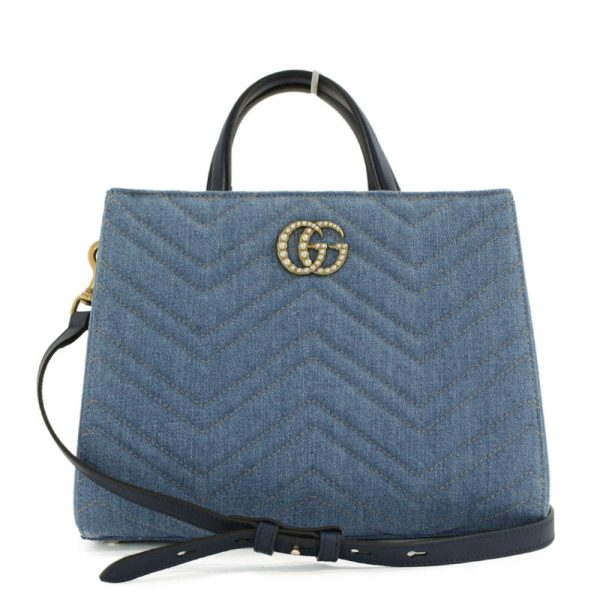 1 Gucci GG Marmont Denim Japan Limited Tote Bag Blue