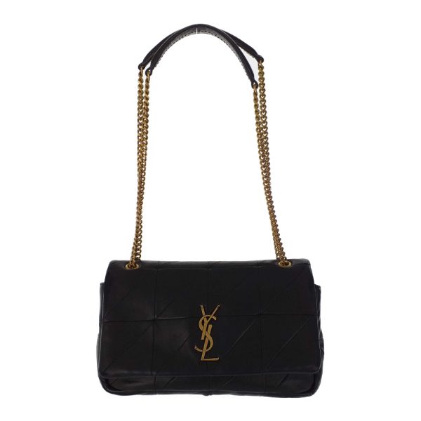 1 Saint Laurent Jamie Double Chain Shoulder Bag Lambskin Black