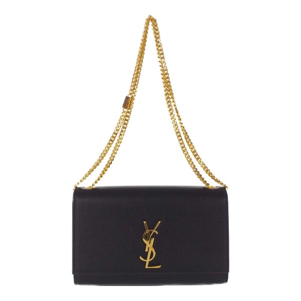 1 Saint Laurent Medium Gormet Chain Shoulder Bag Calfskin Black