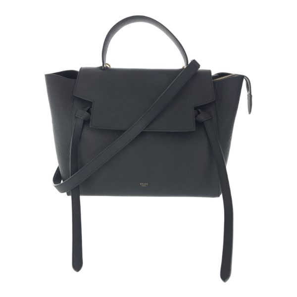 1 Celine Belt Bag Mini Handbag Leather Black