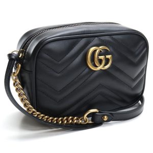 1 Gucci Shoulder Bag Blondie Top Handle Leather 744434 GUCCI Bag 2way Handbag Black