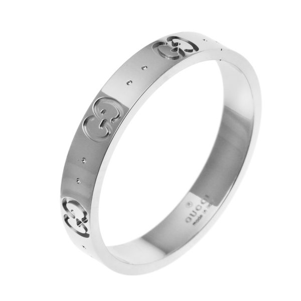 1 Gucci Icon Thin Band Ring K18 White Gold