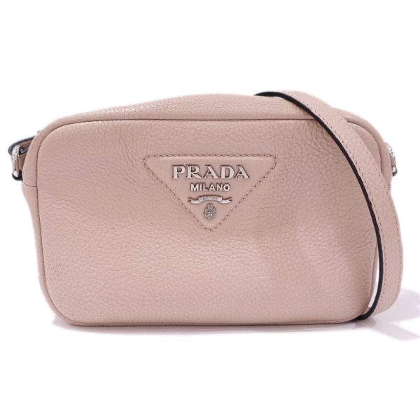 1 Prada Shoulder Bag Leather Sand Beige