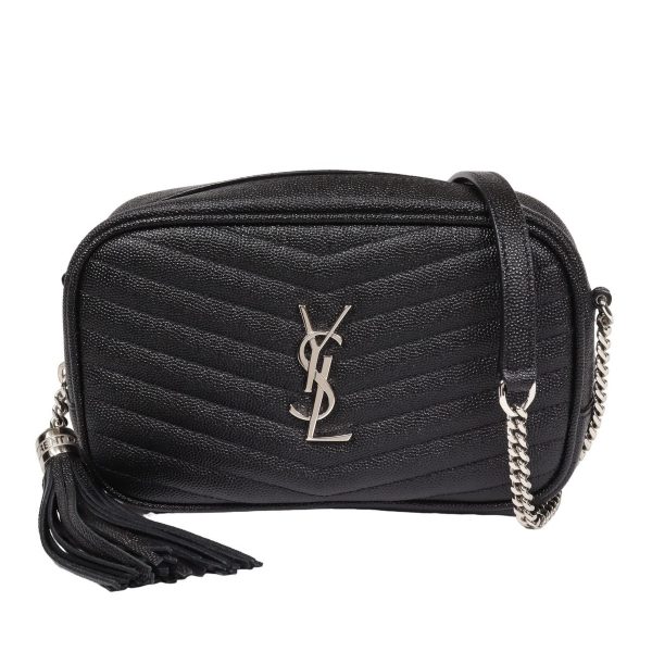 1 Saint Laurent Paris Mini Chain Shoulder Bag Leather Black