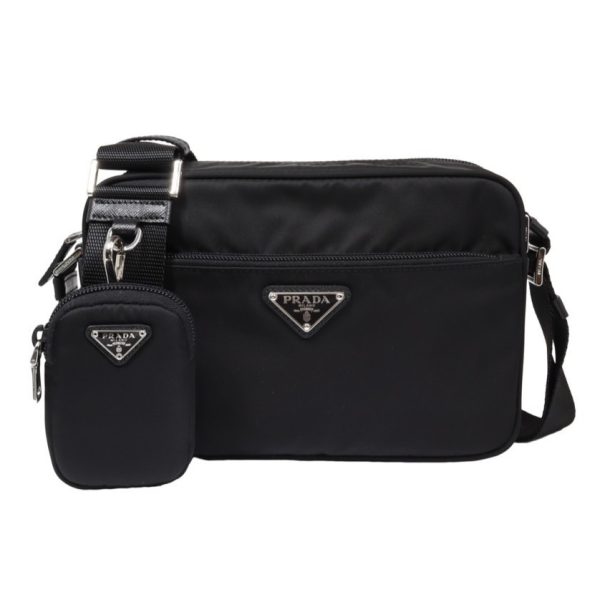 1 Prada Shoulder Bag Nylon Leather Black