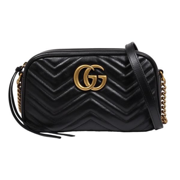 1 Gucci GG Marmont Small Chain Shoulder Bag Leather Black