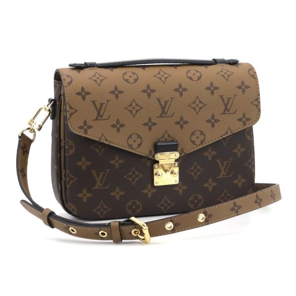 1 Louis Vuitton Pochette Metis MM Monogram Reverse Shoulder Bag Brown