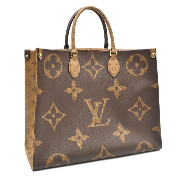 1 Louis Vuitton On the Go GM Giant Monogram Reverse Tote Bag Brown