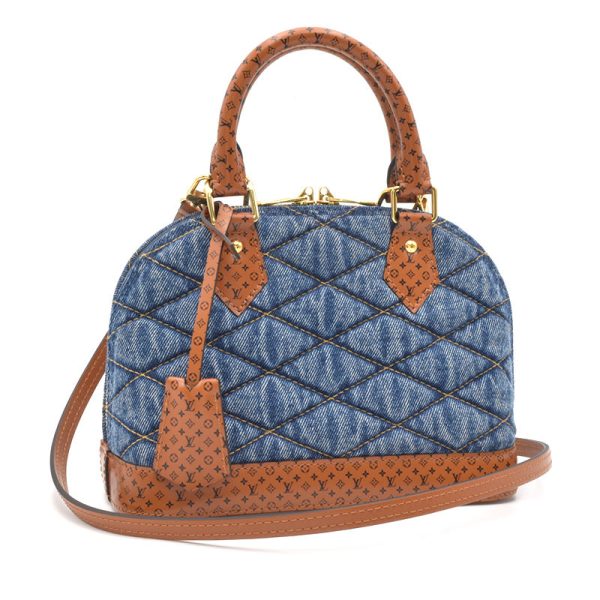 1 Louis Vuitton Alma BB Maltage Denim Leather Handbag BlueBrown