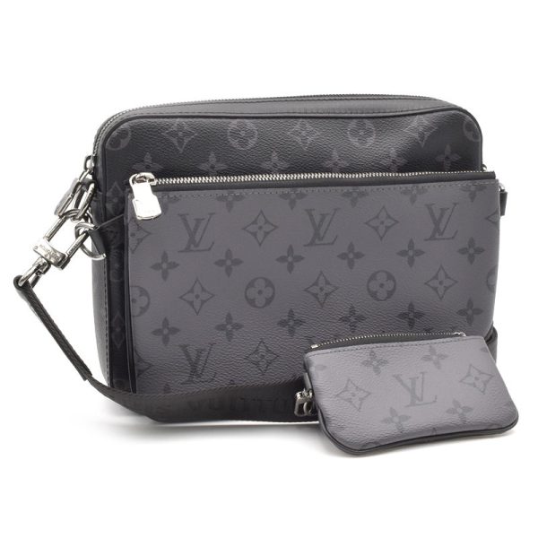 1 Louis Vuitton Trio Messenger Monogram Eclipse Canvas Crossbody BlackGray