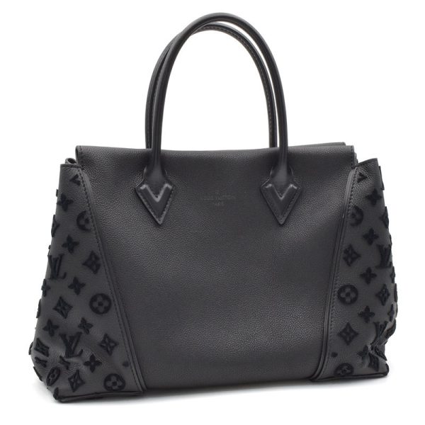 1 Louis Vuitton Tote W PM Calf Leather Tote Bag Noir Black