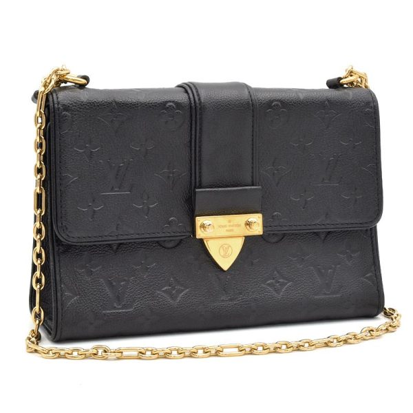 1 Louis Vuitton Saint Sulpice PM Leather Chain Shoulder Bag Noir Black