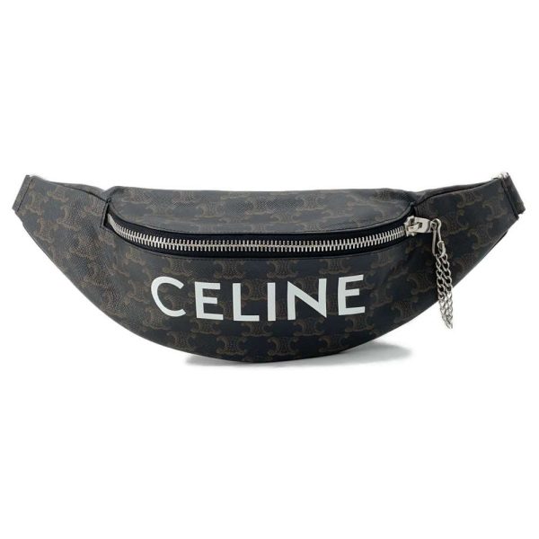 1 Celine Triomphe Bum Bag Leather Black