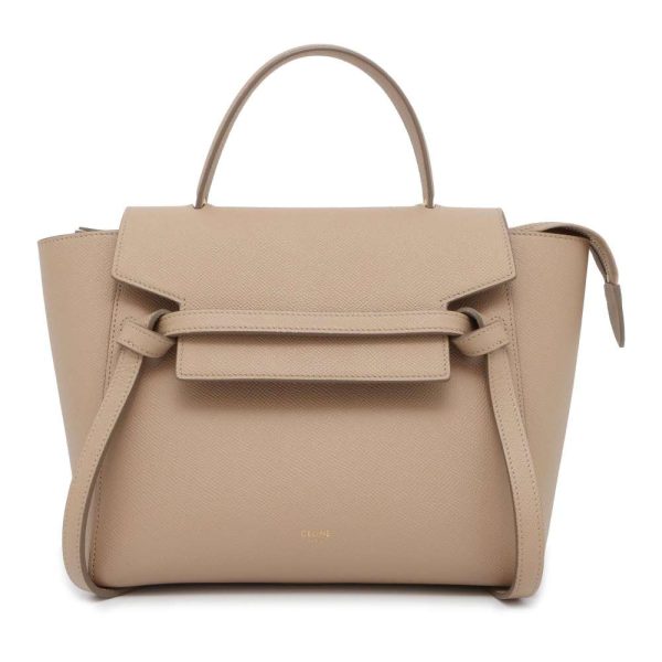 1 Celine Micro 2way Shoulder Bag Leather Beige