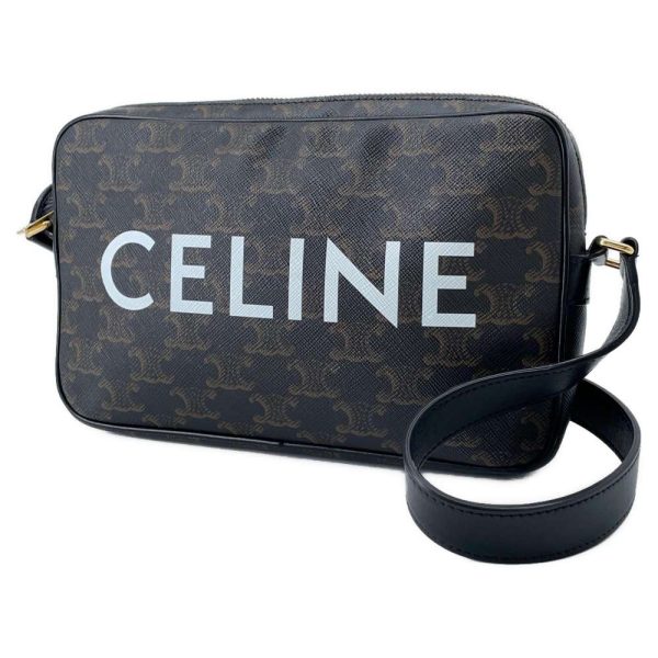 1 Celine Triomphe Messenger Bag Medium Leather Black