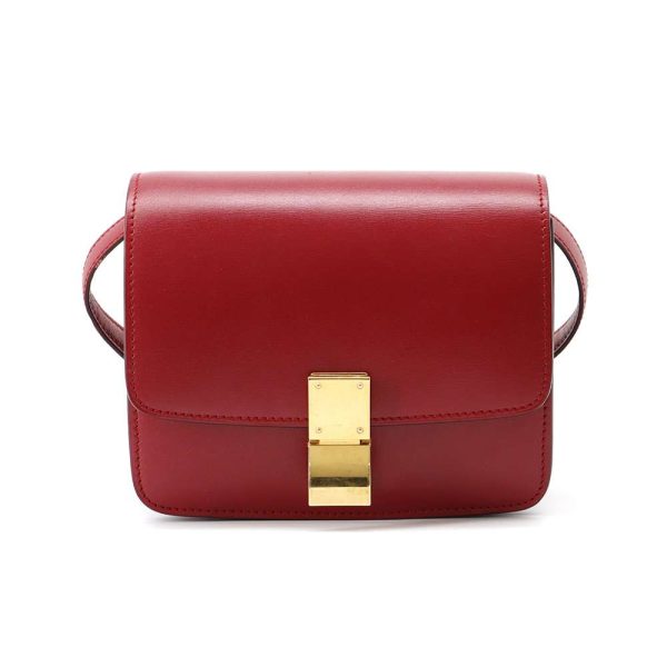 1 Celine Classic Box Leather Small Shoulder Bag Red