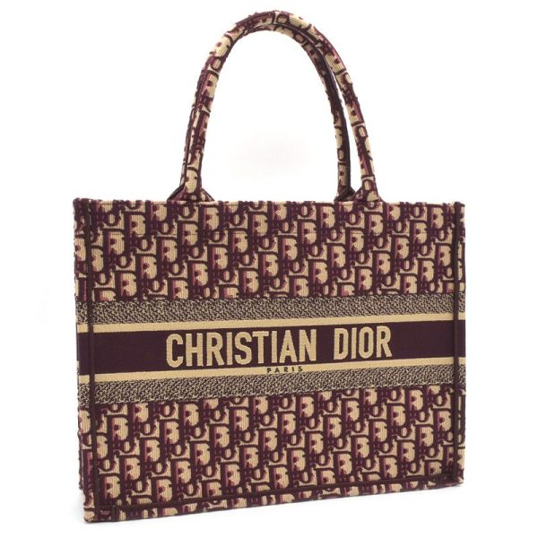 1 Christian Dior Oblique Book Tote Medium Burgundy Canvas Dior Oblique Embroidery