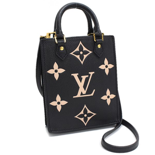 1 Louis Vuitton Petit Sac Plat Tote Shoulder Bag Monogram Empreinte Black