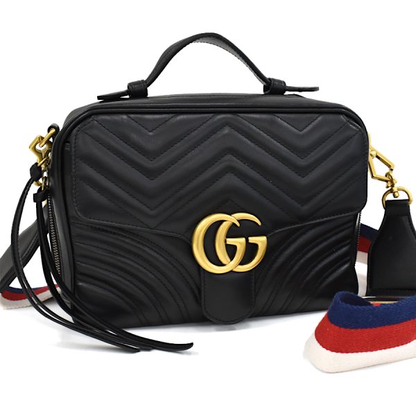 1 Gucci Shoulder Bag GG Marmont Leather Black