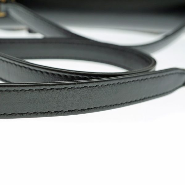 10 Chanel Chain Shoulder Bag 2WAY Lambskin Leather Black Gold Hardware